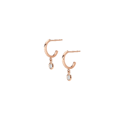 Aurate New York Huggie Earrings With Bezel In Rose