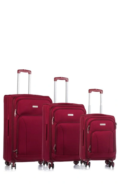 Champs Travellers Collection Luggage 3-piece Set In Red