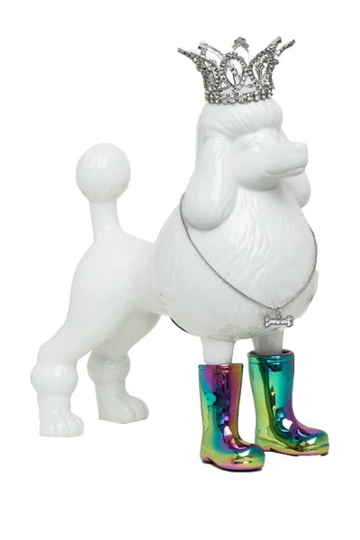 Interior Illusions Plus Iridescent Poodle With Necklace And Crown Bank In Multi-color