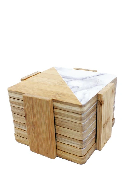 Berghoff Bamboo Two-tone 8-piece Bamboo Coaster Set In Natural