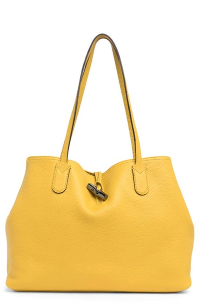 Longchamp Roseau Essential Large Leather Tote In Yellow ModeSens