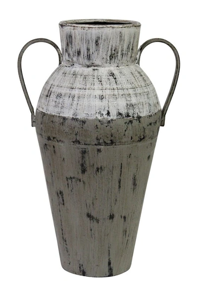 Stratton Home Decor Two Tone Distressed Vase In White