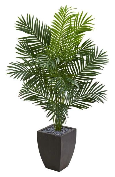 Nearly Natural 5.5ft Paradise Artificial Palm Tree In Black Planter In Green