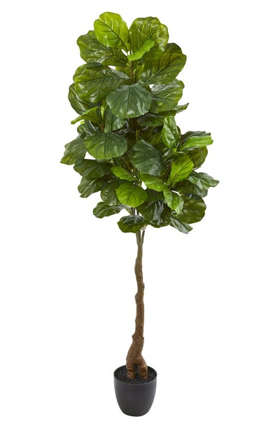 Nearly Natural 64in Fiddle Leaf Artificial Tree In Green