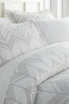 Homespun Premium Ultra Soft Alps Chevron Pattern 3-piece Duvet Cover Set In Gray