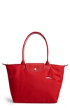 Longchamp Le Pliage Club Tote In Vermillion