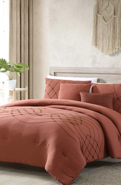Modern Threads 5-piece Embellished Bedding Set In Red