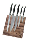 French Home 5-piece Laguiole Kitchen Knife Set In Black