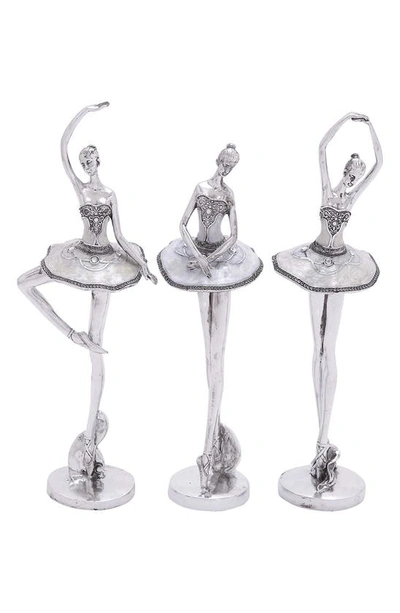 Vivian Lune Home Polystone Ballerina Sculpture In Silver