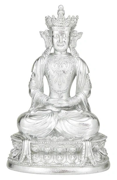 Vivian Lune Home Buddha Sculpture In Silver