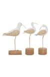 VIVIAN LUNE HOME WHITE POLYSTONE BIRD SCULPTURE