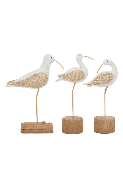 Vivian Lune Home White Polystone Bird Sculpture