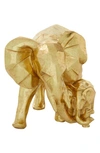 COSMO BY COSMOPOLITAN GOLDTONE RESIN MODERN ELEPHANT SCULPTURE