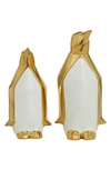 Cosmo By Cosmopolitan Set Of Two Penguin Sculptures In Gold