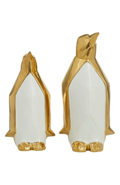 Cosmo By Cosmopolitan Set Of Two Penguin Sculptures In Gold
