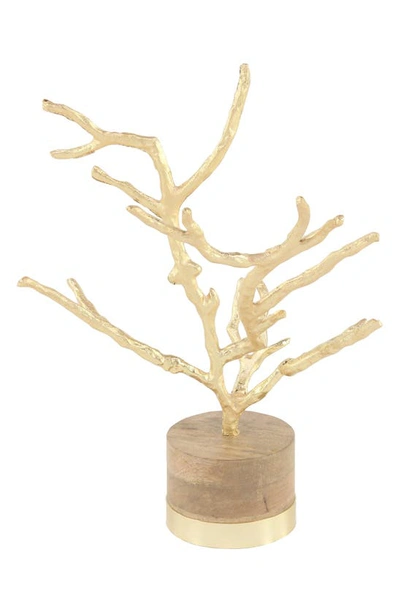 Ginger Birch Studio Goldtone Aluminum Branch Tree Sculpture