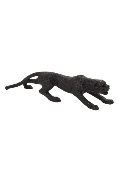 Vivian Lune Home Polystone Panther Sculpture In Black