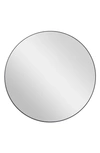 VIVIAN LUNE HOME BLACK WOOD ROUND SHAPED WALL MIRROR WITH THIN MINIMALISTIC FRAME