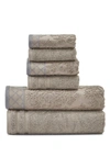 Modern Threads Embellished Border Damask Jacquard Towel 6-piece Set In Taupe