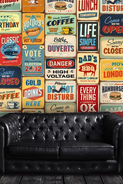 Walplus Multi Wall Sticker Decal Vintage Metal Signs