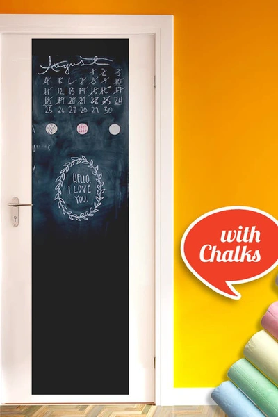 Walplus Blackboard Door Mural In Multi