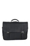 REACTION KENNETH COLE DOUBLE GUSSET FLAPOVER COLOMBIAN LEATHER LAPTOP BAG