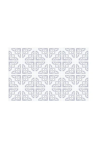 Walplus Osborne Monochromatic 96-piece Tile Sticker Set In Light Grey