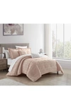 Chic Janny Clip Jacquard 5-piece Comforter Set In Rose