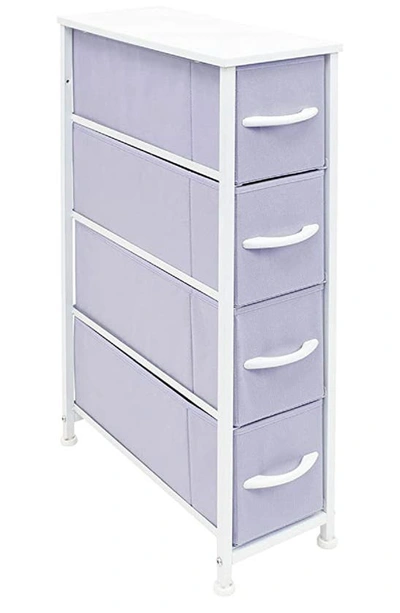 Sorbus 4 Drawer Narrow Chest Dresser In Purple