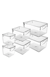 Sorbus Clear Lidded Bin Set In Clear