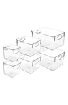 Sorbus Clear 6-piece Kitchen Bin Set In Clear