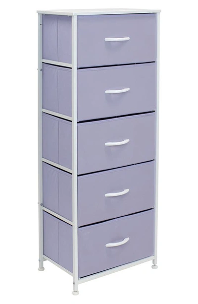 Sorbus 5 Drawer Tall Dresser In Purple