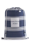Nautica Craver Navy Stripe 100% Cotton Duvet Cover Set In Navy