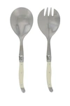 French Home 2-piece Laguiole Faux Ivory Salad Servers In Ivory