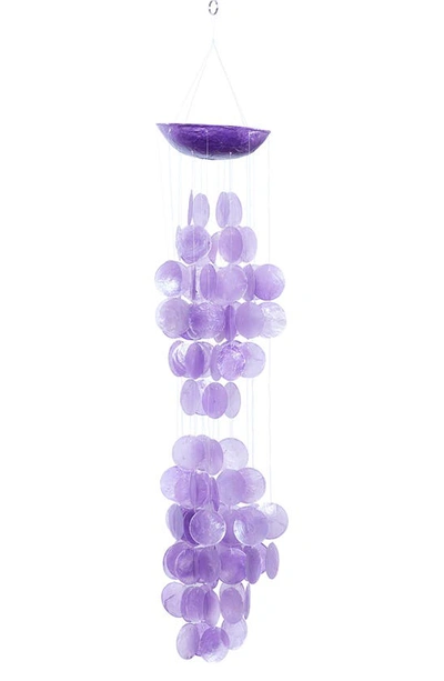 Ginger Birch Studio Purple Capiz Shell Waterfall Windchime