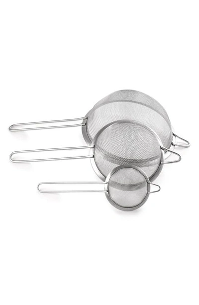 Berghoff Stainless Steel Mesh Strainer 3-piece Set In Silver