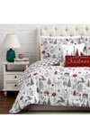 Southshore Fine Linens Holly Jolly Lane Microfiber Comforter & Accent Pillows Set In Holly Jolly Lane