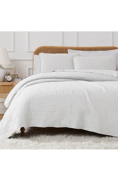 Southshore Fine Linens Grid Oversized Quilt Set In White