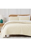 Southshore Fine Linens Pebble Embroidered Microfiber Oversize Quilt Set In Cream
