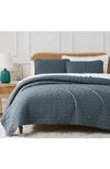 Southshore Fine Linens Pebble Embroidered Microfiber Oversize Quilt Set In Blue Mirage
