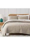 Southshore Fine Linens Pebble Embroidered Microfiber Oversize Quilt Set In Sandy Taupe