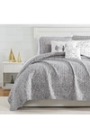 Southshore Fine Linens Botanical Leaves Quilt 6-piece Set In Grey
