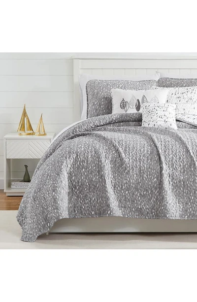 Southshore Fine Linens Botanical Leaves Quilt 6-piece Set In Grey