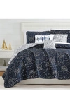 Southshore Fine Linens Botanical Leaves Quilt 6-piece Set In Blue