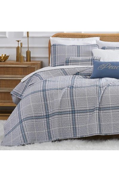 Southshore Fine Linens Vilano Plaid Quilt Bedding Set In Grey