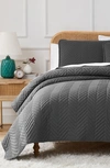 Southshore Fine Linens Chevron Quilt Set In Slate