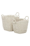 Ginger Birch Studio Ginger And Birch Studio Boho Oval Basket In White