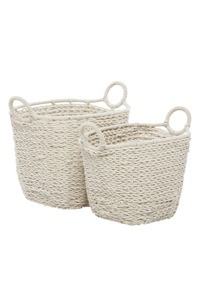 Ginger Birch Studio Ginger And Birch Studio Boho Oval Basket In White