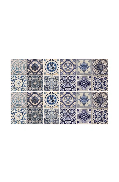 Walplus Malaga Spanish 96-piece Tile Sticker Set In Blue