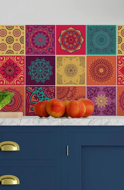 Walplus Colorful Mandala Wall Tiles In Multicolored